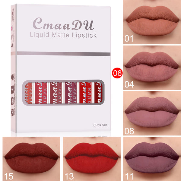 6-Piece Matte Non-Stick Waterproof Lipstick Set 💄✨